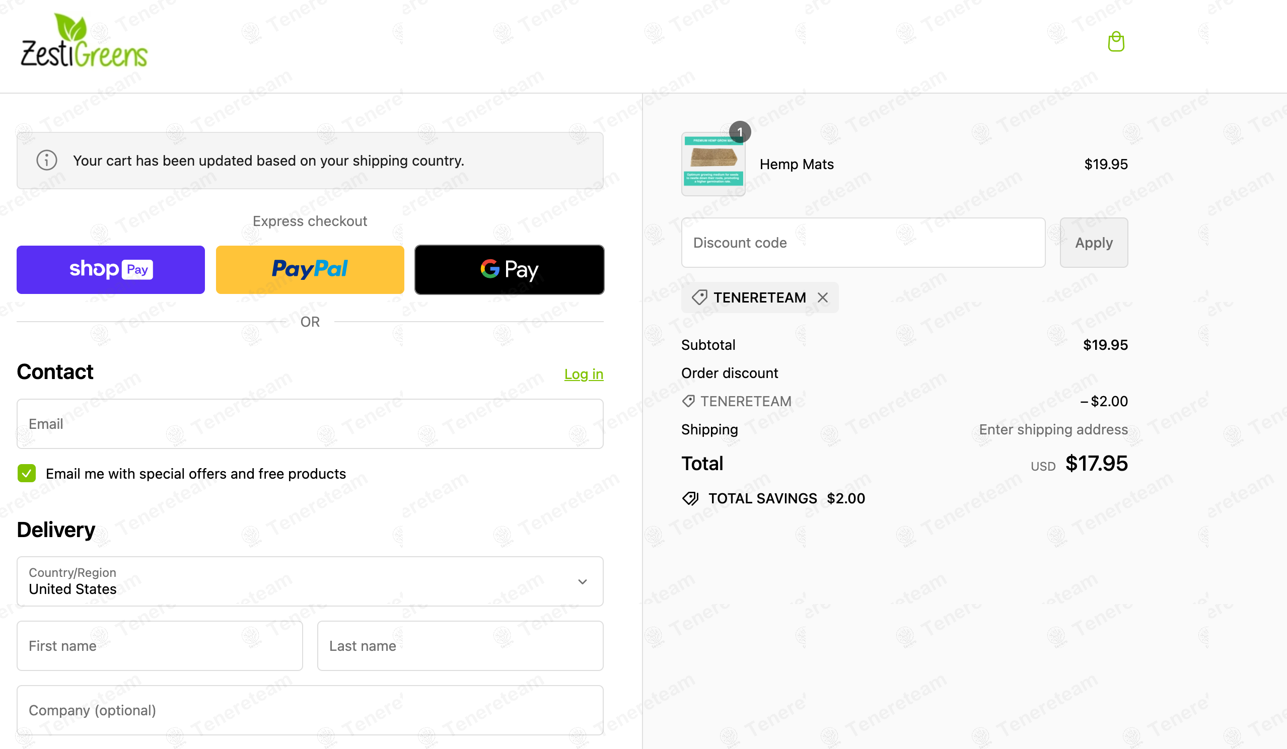 ZestiGreens apply coupon code