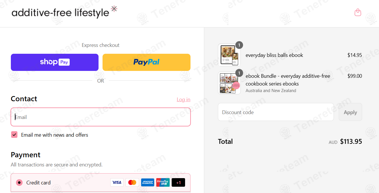 Additive Free Lifestyle Shop apply coupon code