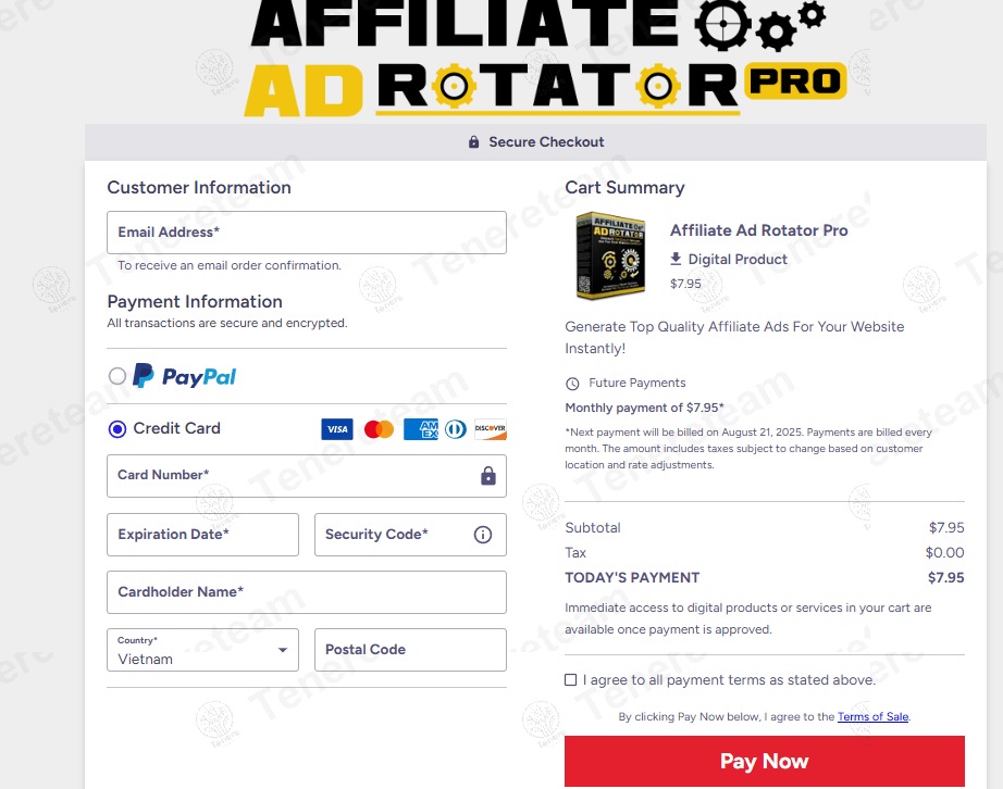 Affiliate Ad Rotator apply coupon code