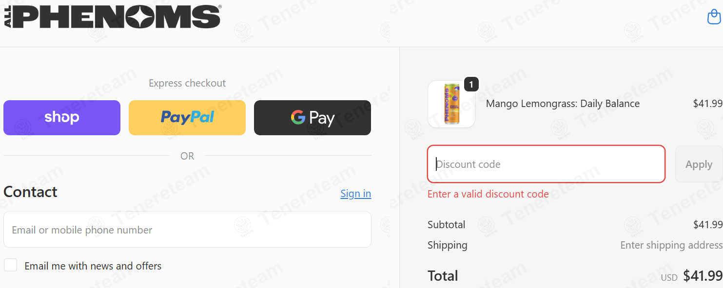 All Phenoms apply coupon code