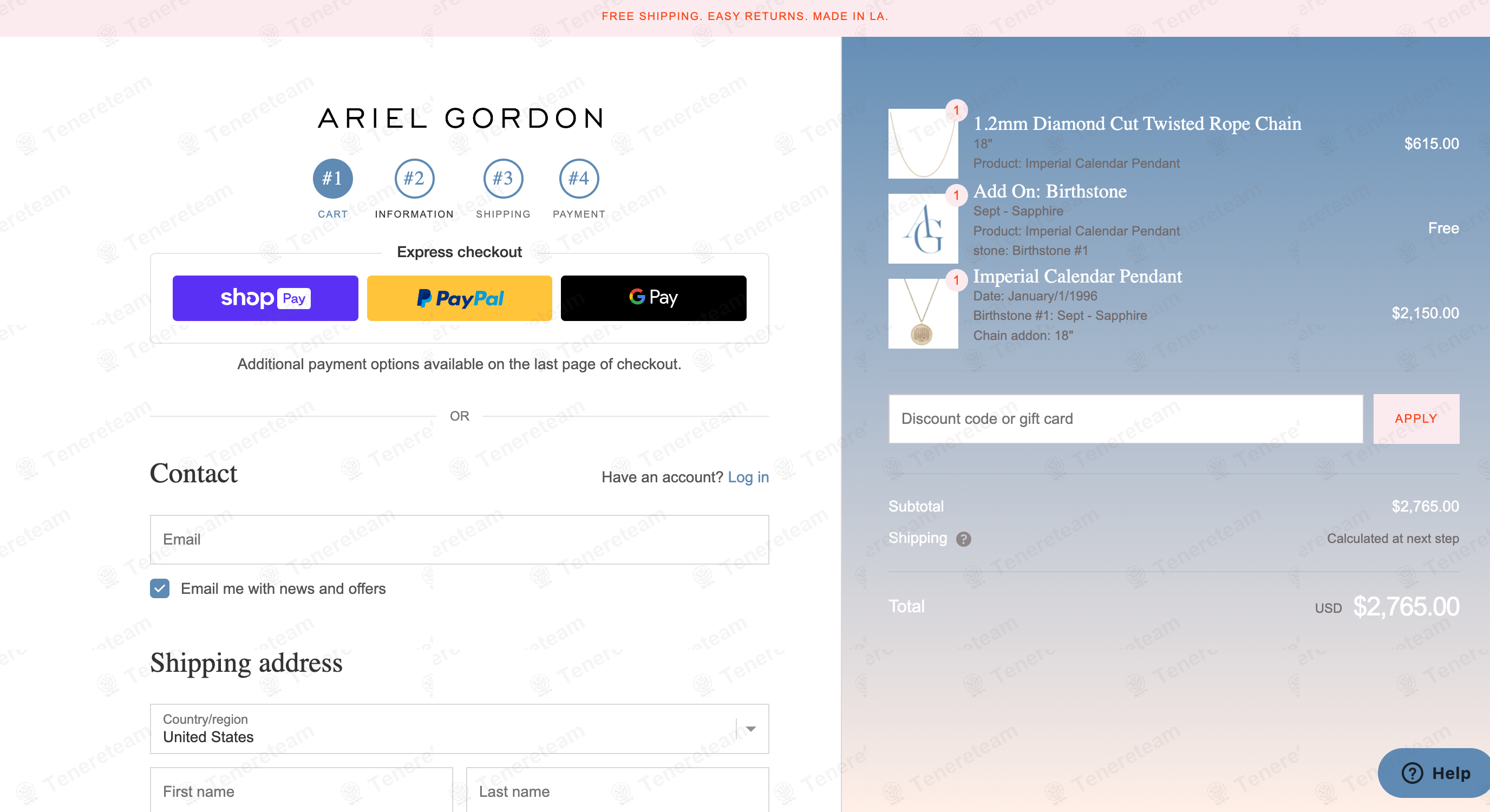 Ariel Gordon Jewelry apply coupon code