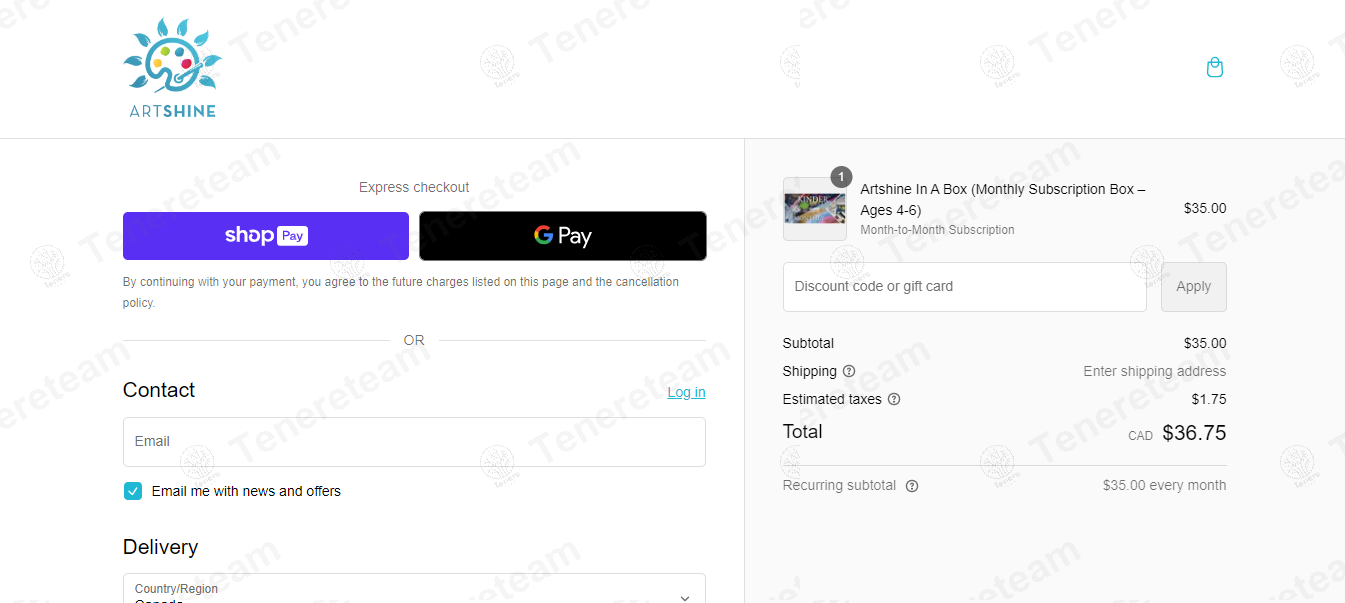 Artshine CA apply coupon code