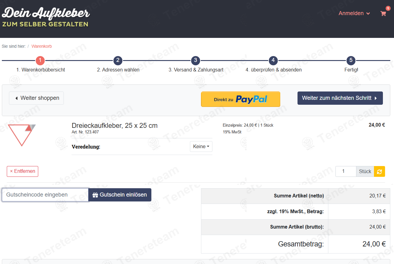 Aufkleber Selber Gestalten DE apply coupon code