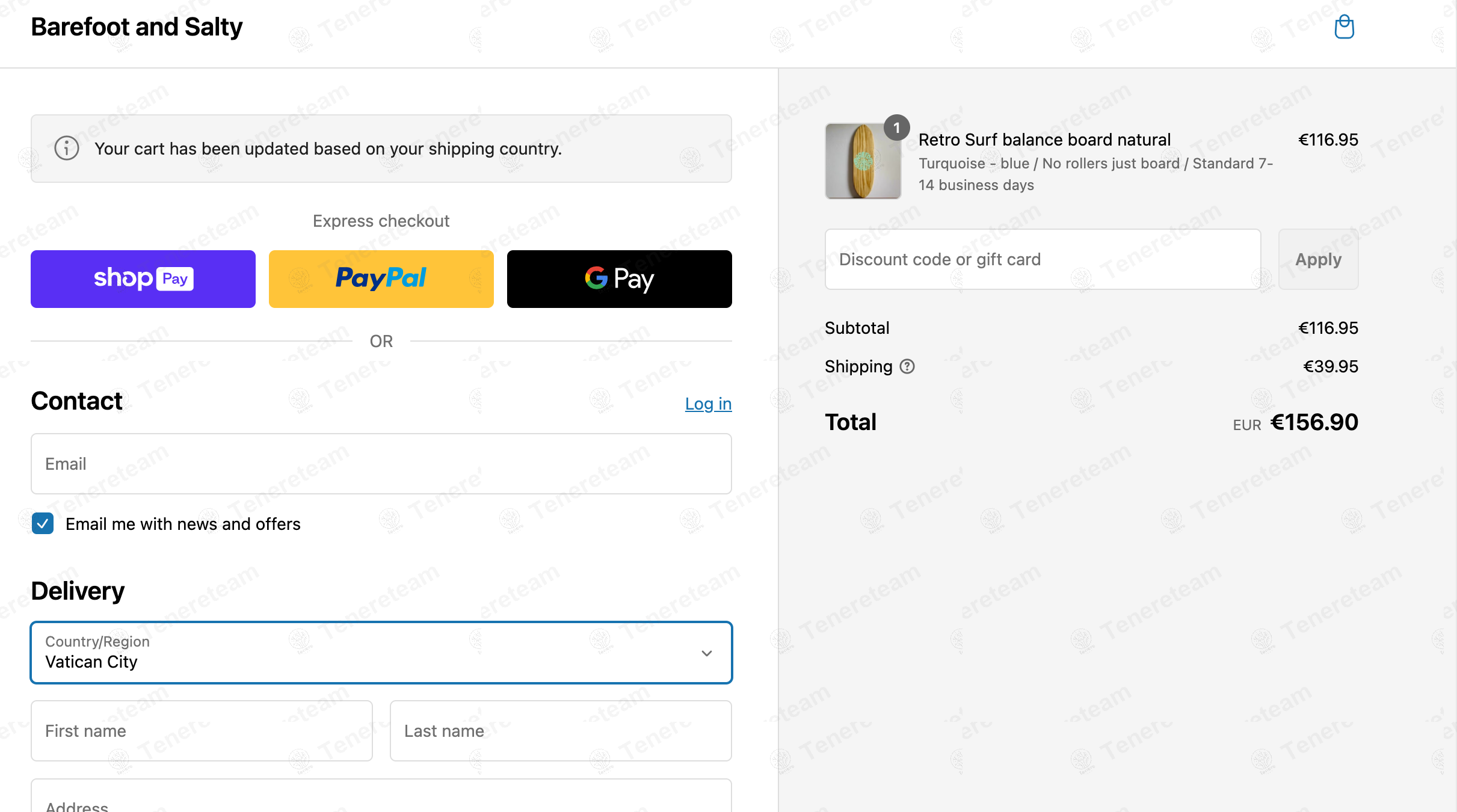 Barefoot and Salty apply coupon code