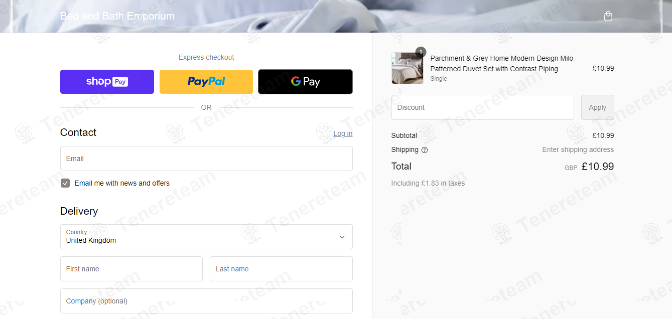 Bed and Bath Emporium apply coupon code