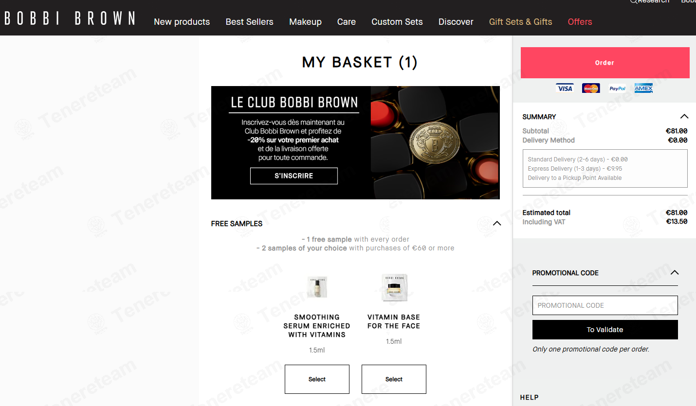 Bobbi Brown Cosmetics FR apply coupon code