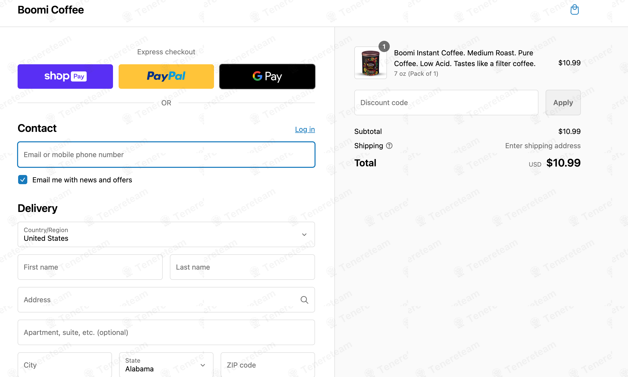 Boomi Coffee apply coupon code