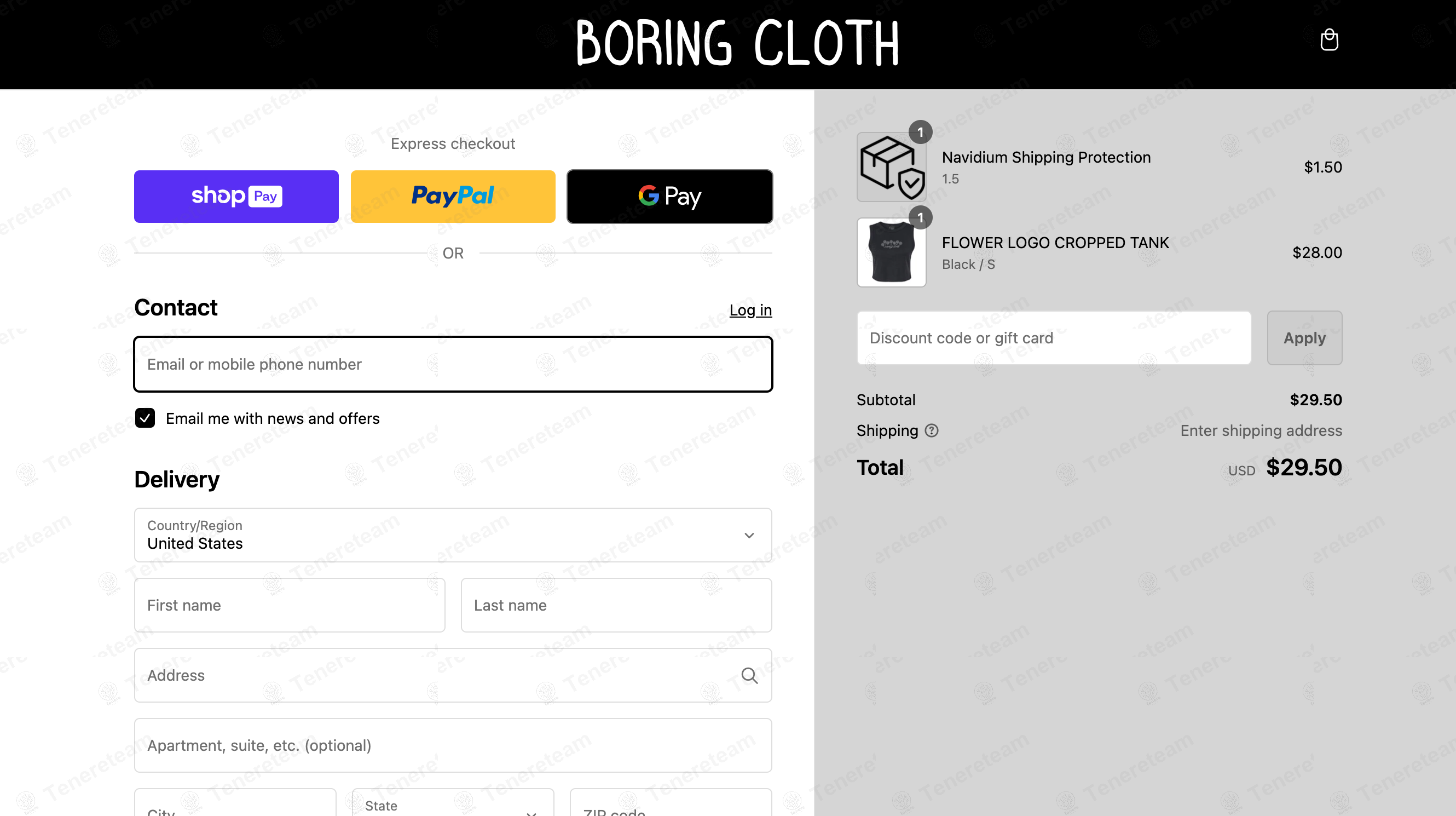 Boring Cloth apply coupon code