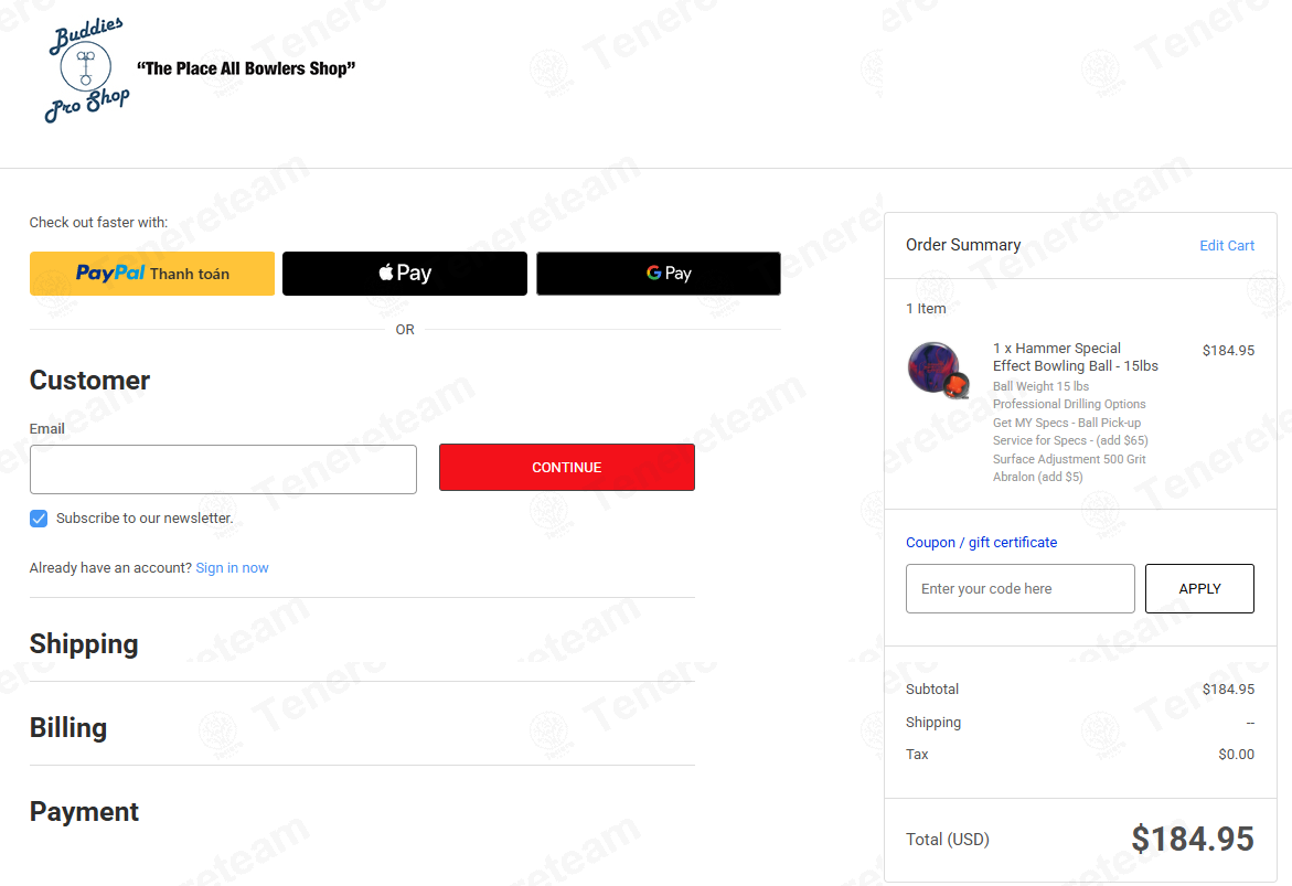 Buddies Pro Shop apply coupon code