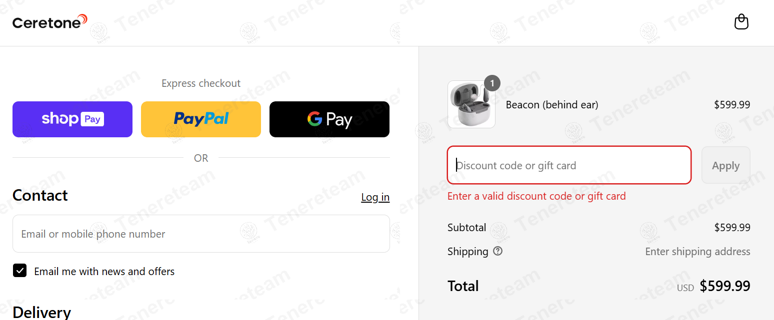 Ceretone apply coupon code