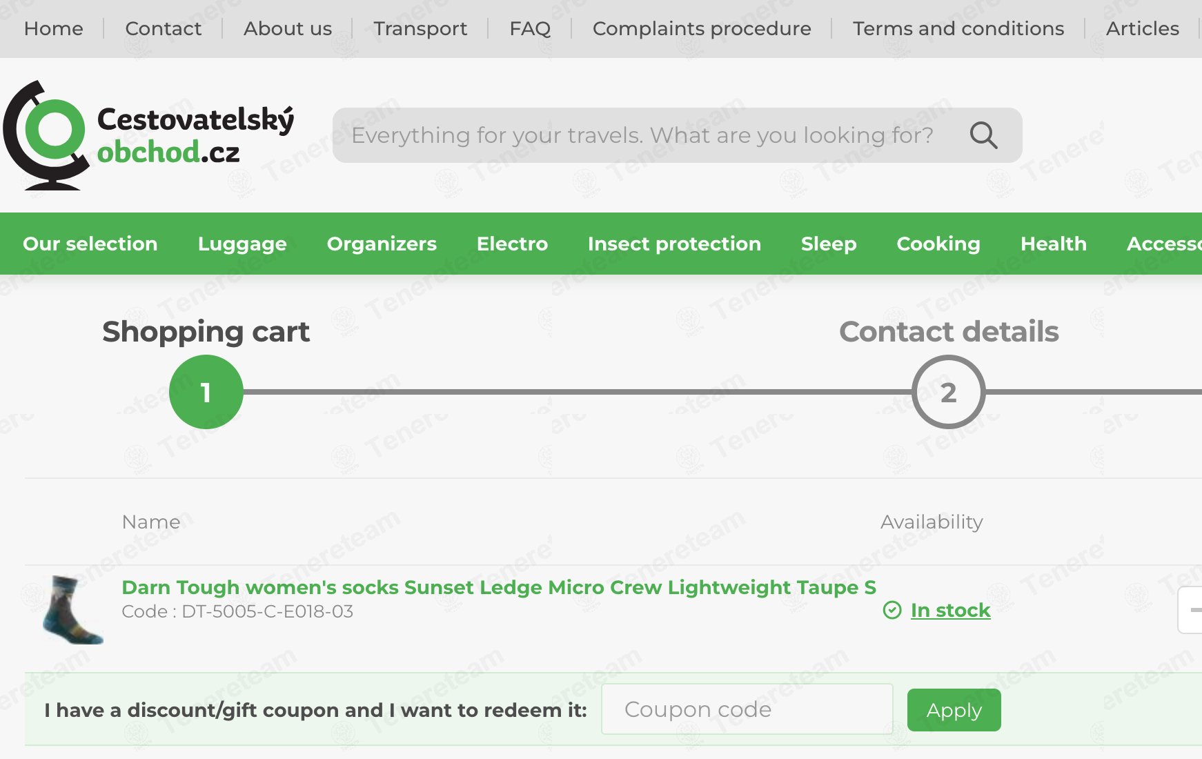 Cestovatelskyobchod CZ apply coupon code