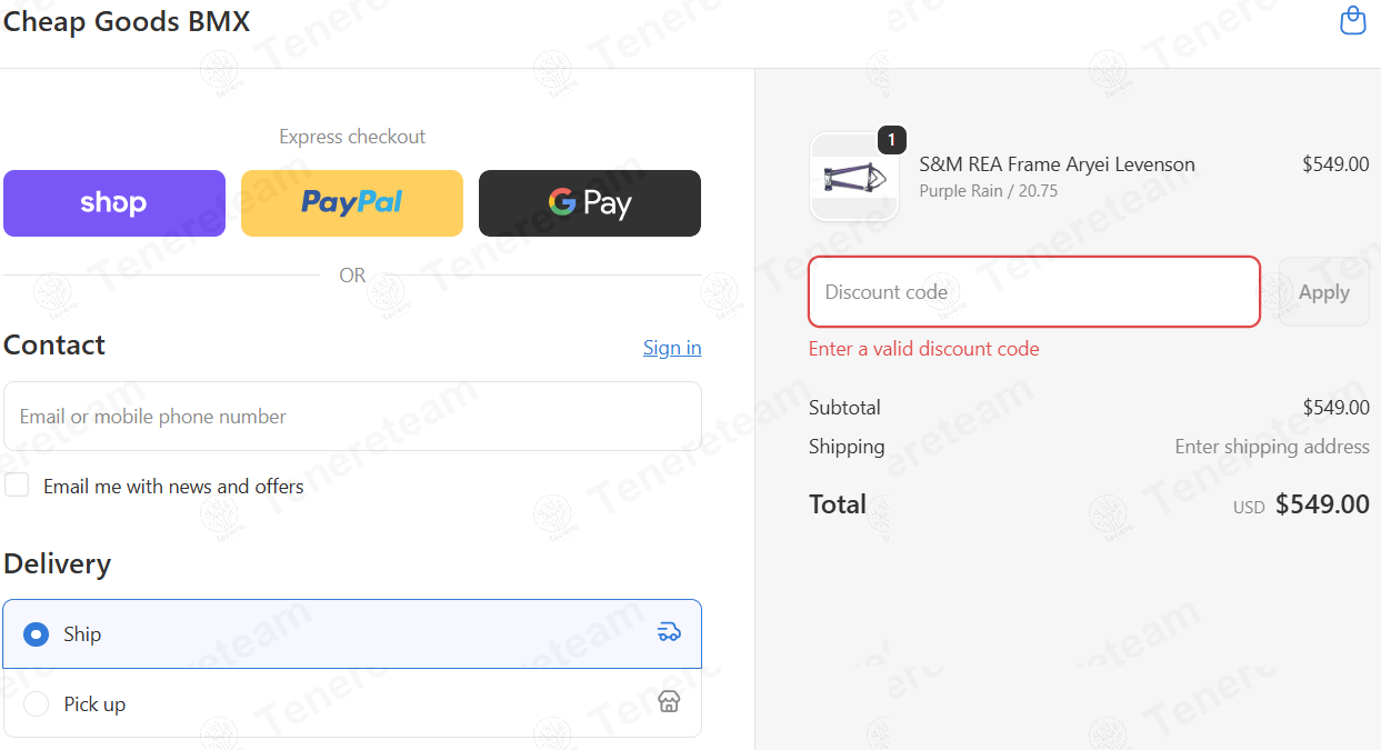 Cheap Goods Bmx apply coupon code