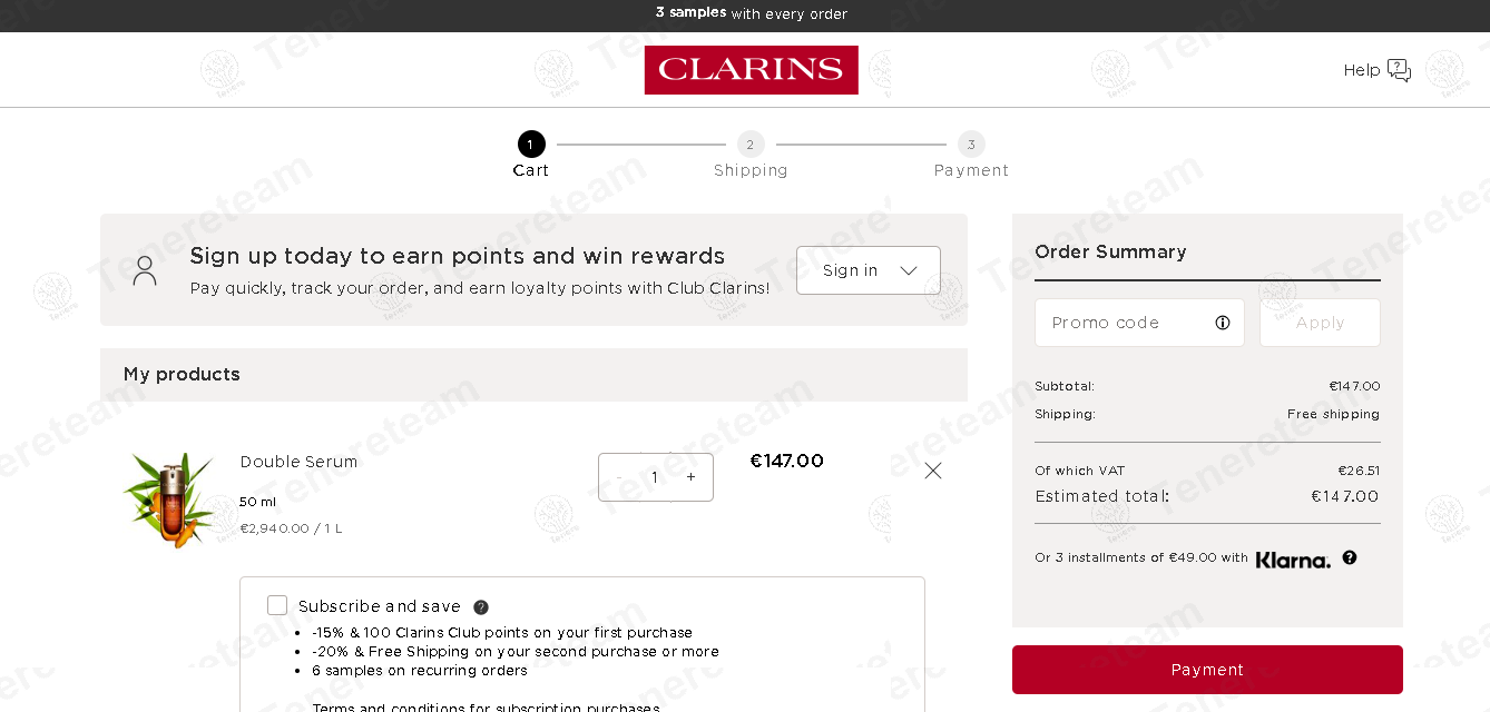 Clarins IT apply coupon code