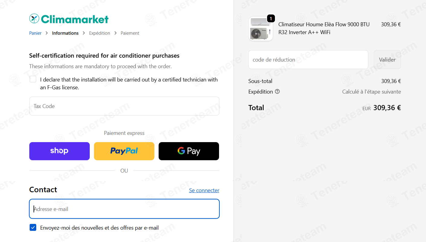 Climamarket apply coupon code