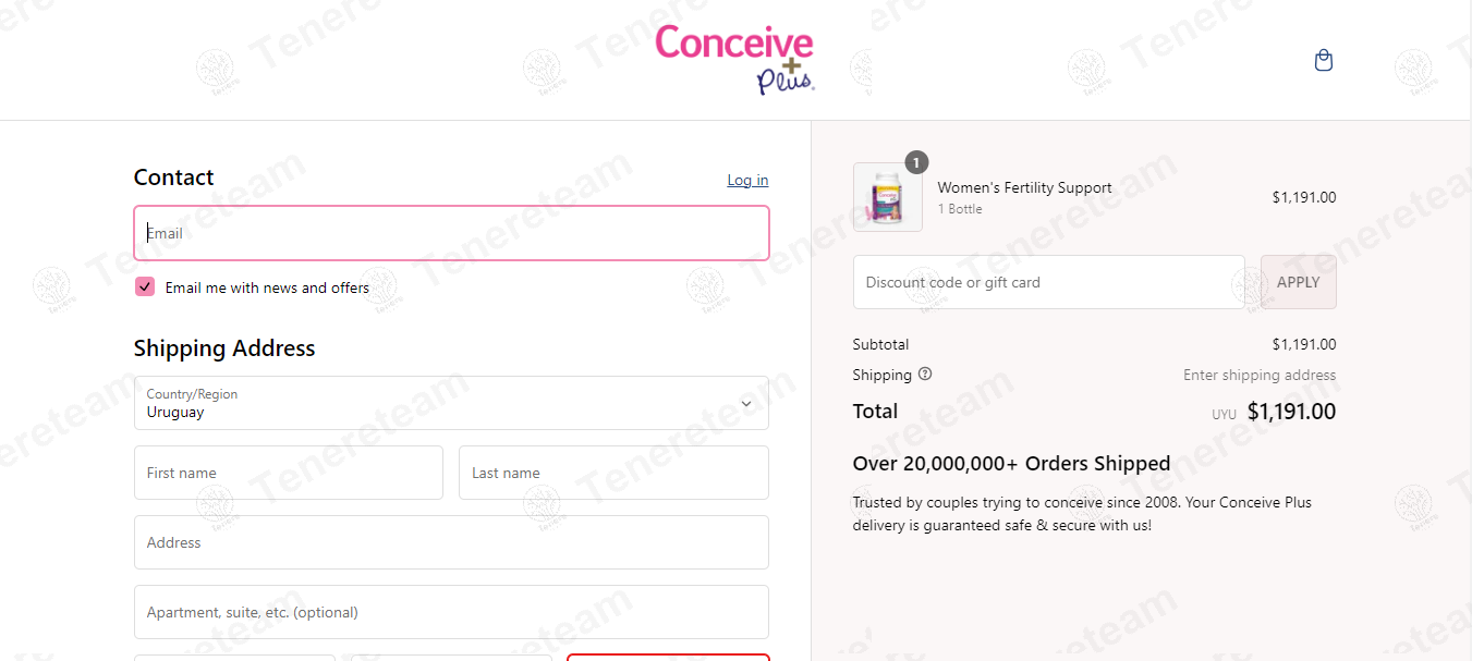 Conceive Plus apply coupon code