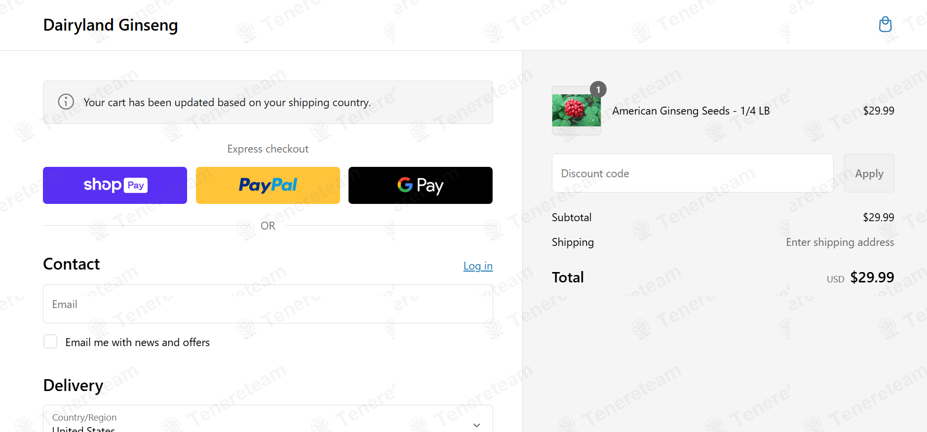 Dairyland Ginseng apply coupon code