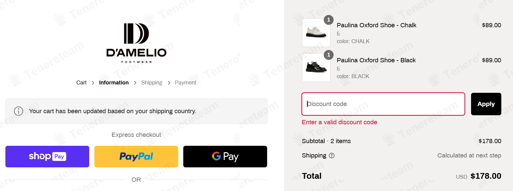 D’Amelio Footwear apply coupon code