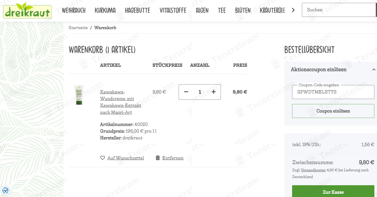 Dreikraut DE apply coupon code