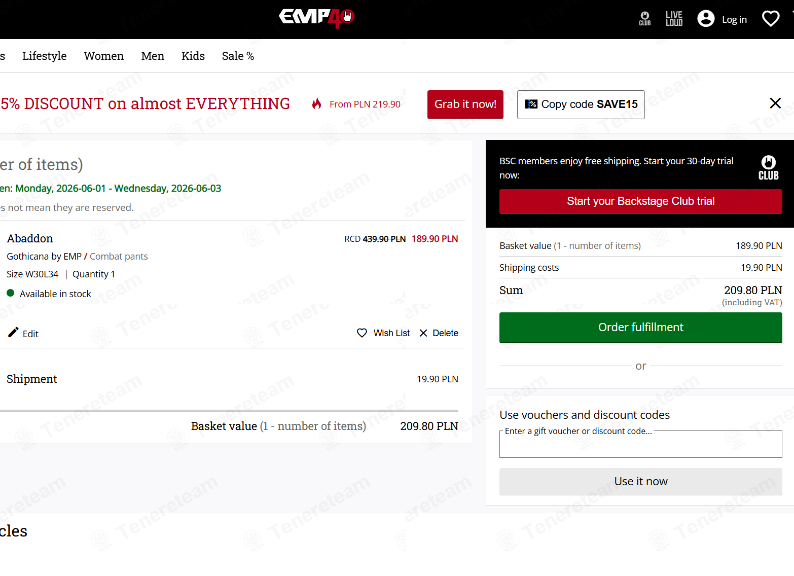 EMP Shop PL apply coupon code