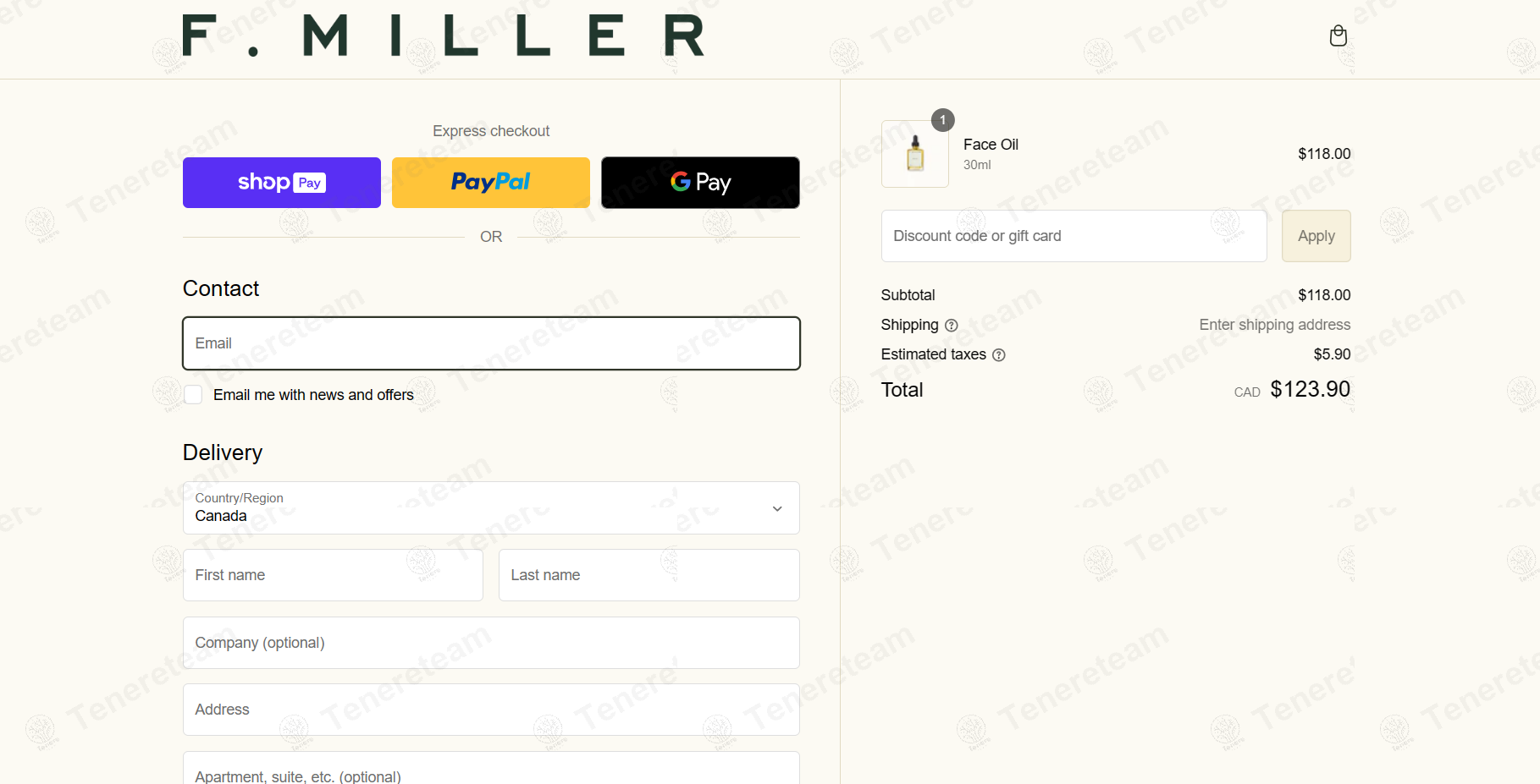 F. Miller Skincare apply coupon code
