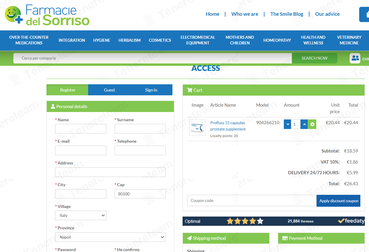 Farmaciedelsorriso IT apply coupon code