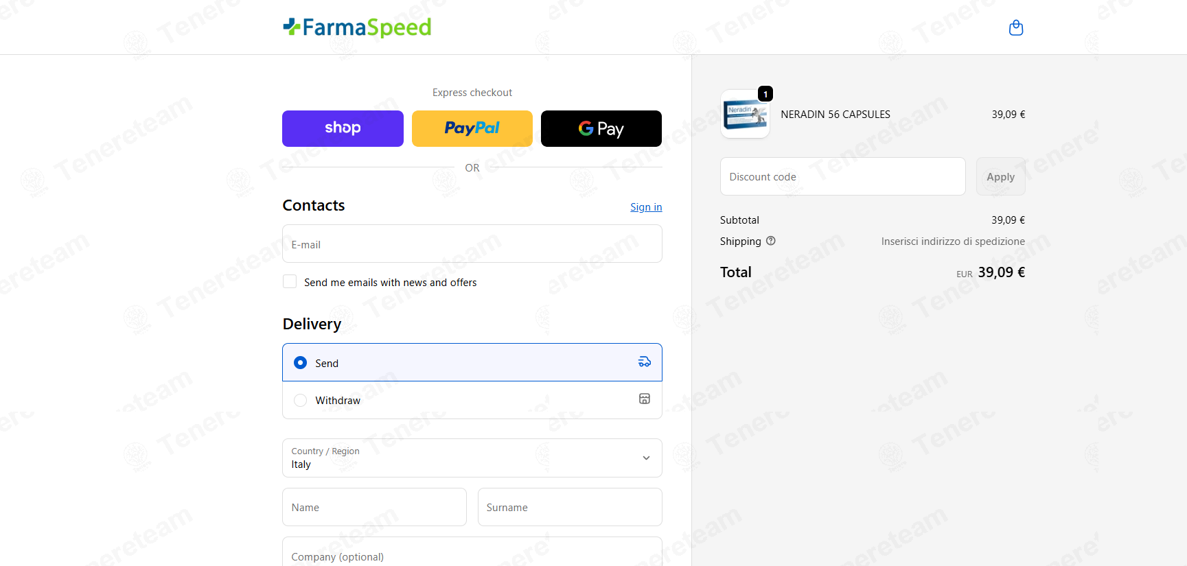 Farmaspeed IT apply coupon code