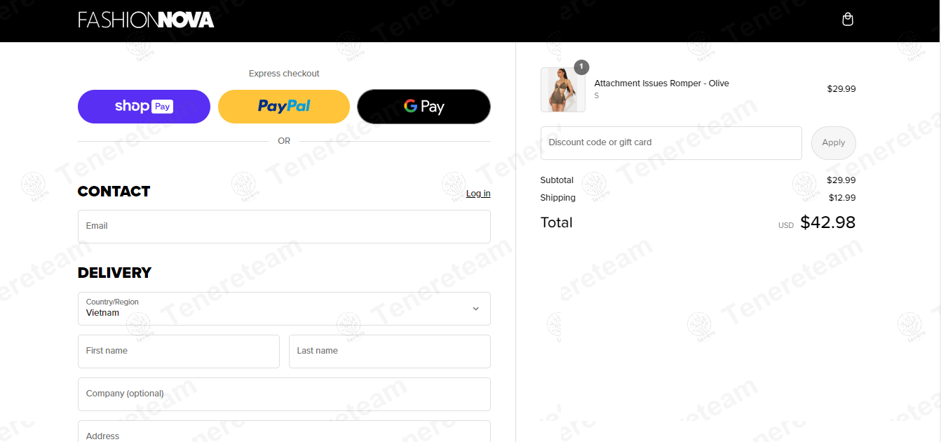Fashion Nova apply coupon code