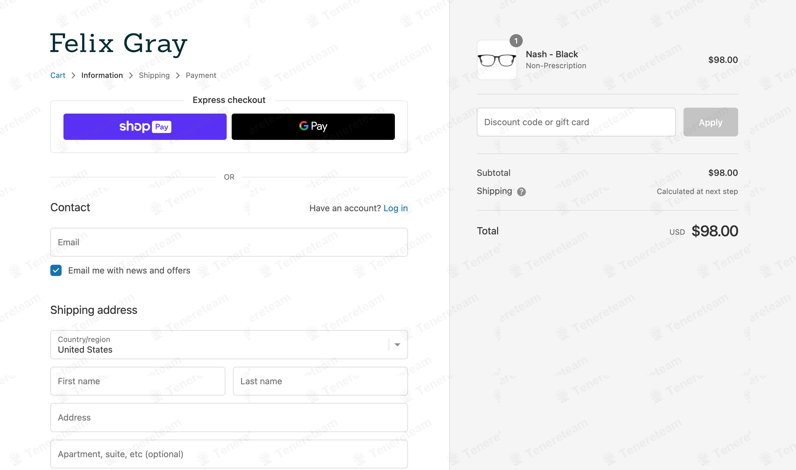Felix Gray apply coupon code