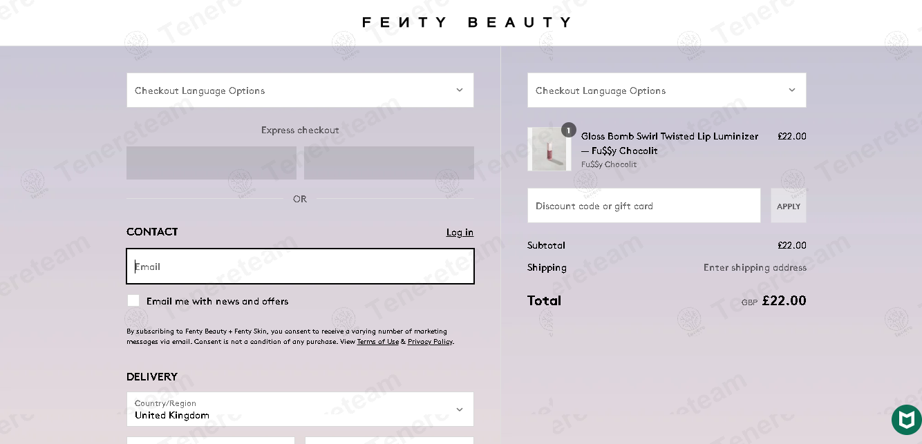 Fenty Beauty UK apply coupon code