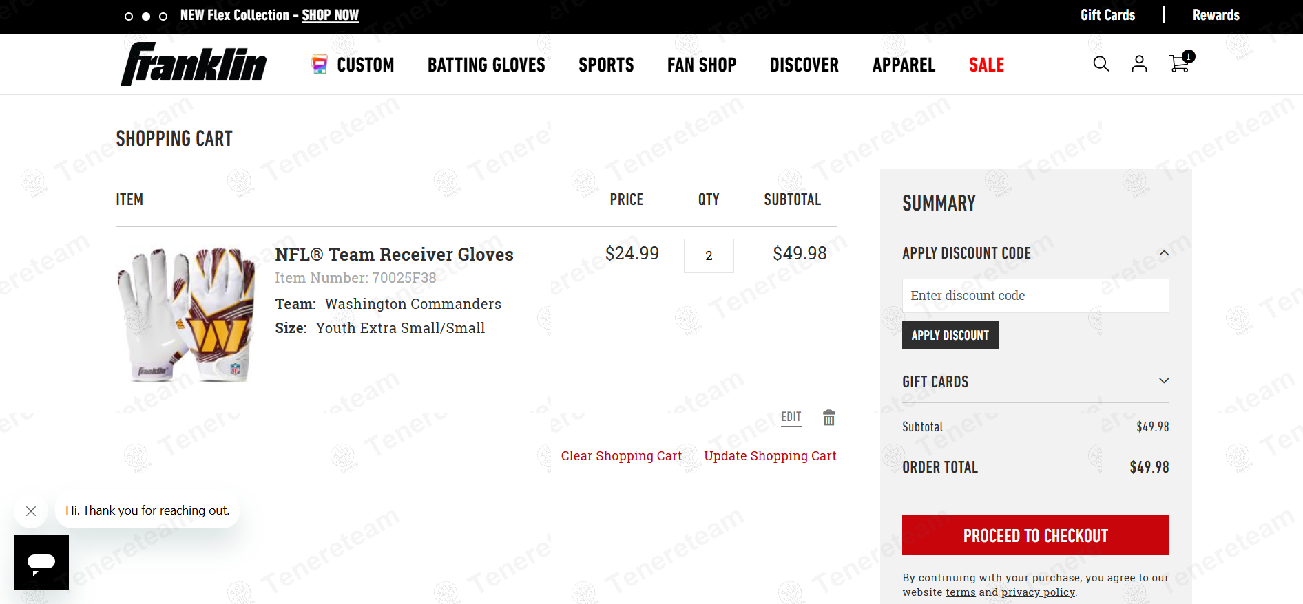Franklin Sports apply coupon code