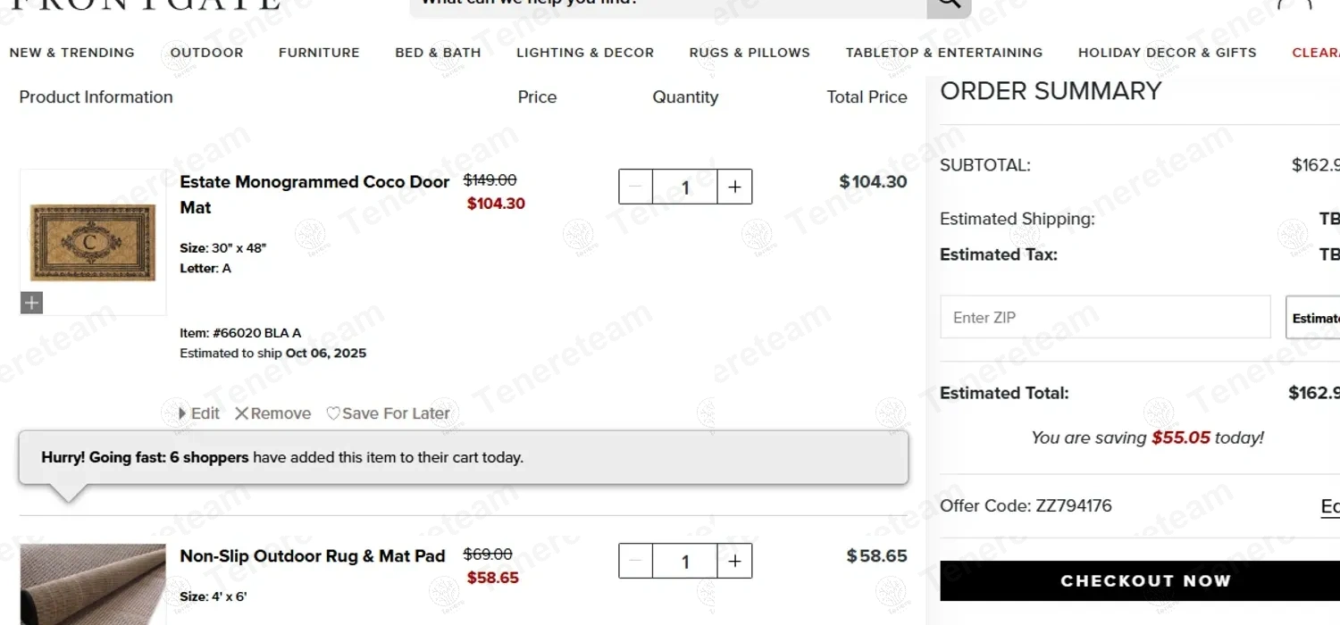 Frontgate apply coupon code