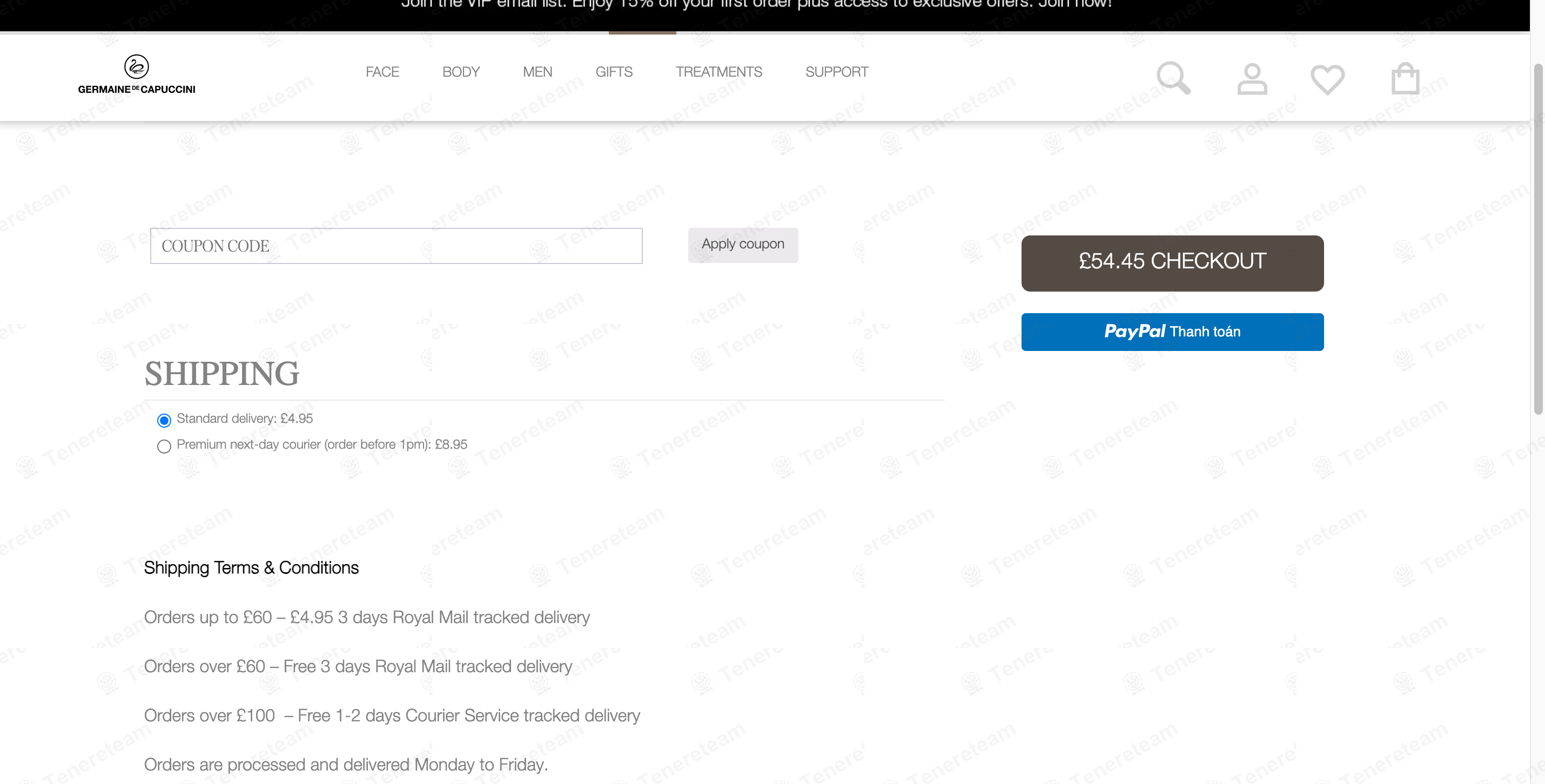 Germaine De Capuccini apply coupon code