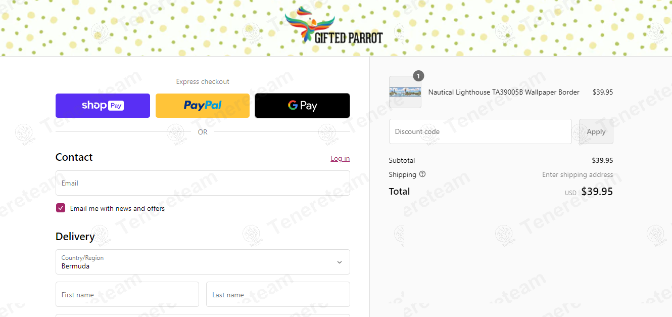 Gifted Parrot apply coupon code
