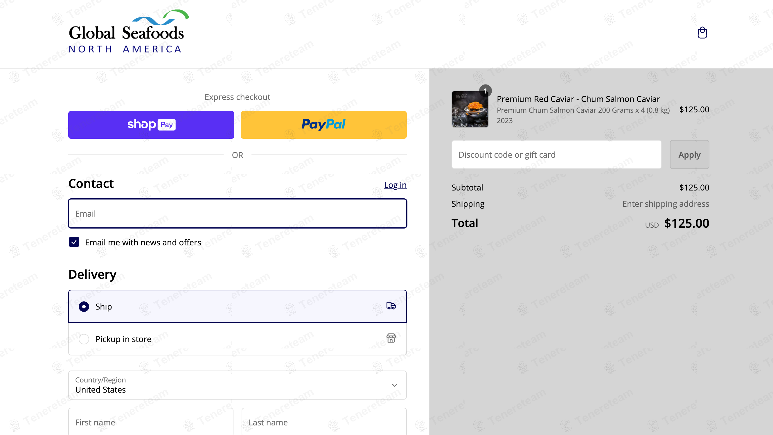 Global Seafoods apply coupon code