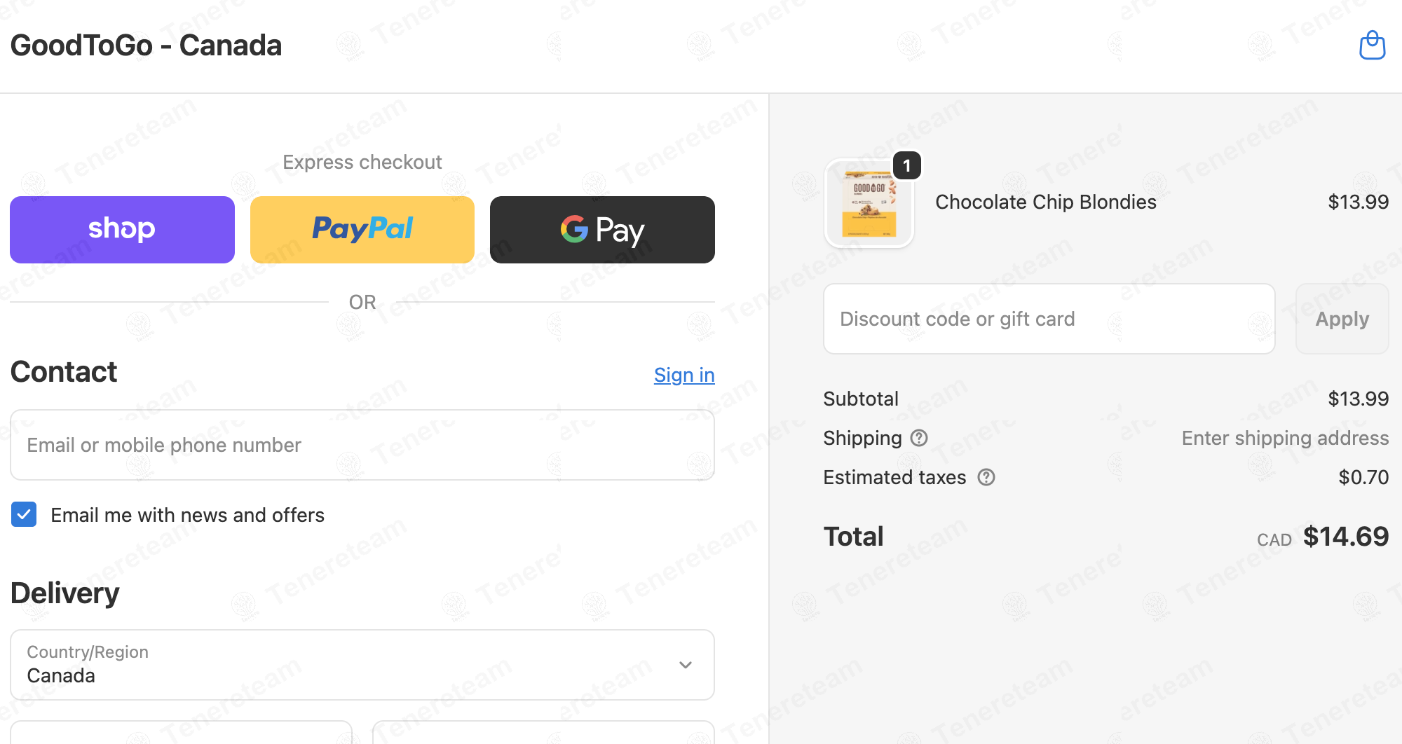GoodTo Go Snack Bar apply coupon code