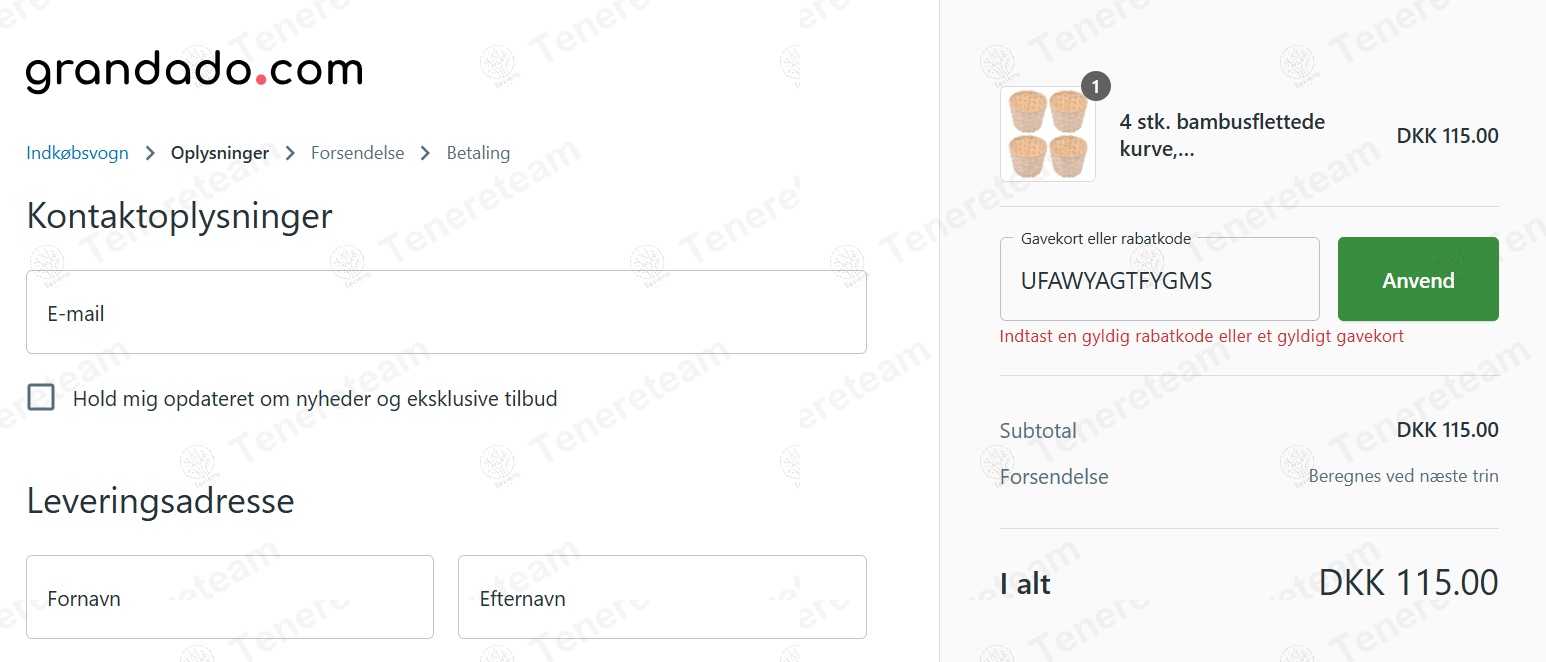 Grandado GR apply coupon code