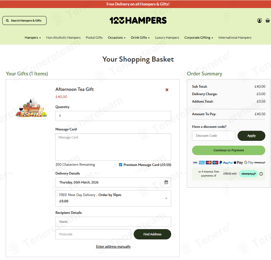 Hampers 123 UK apply coupon code