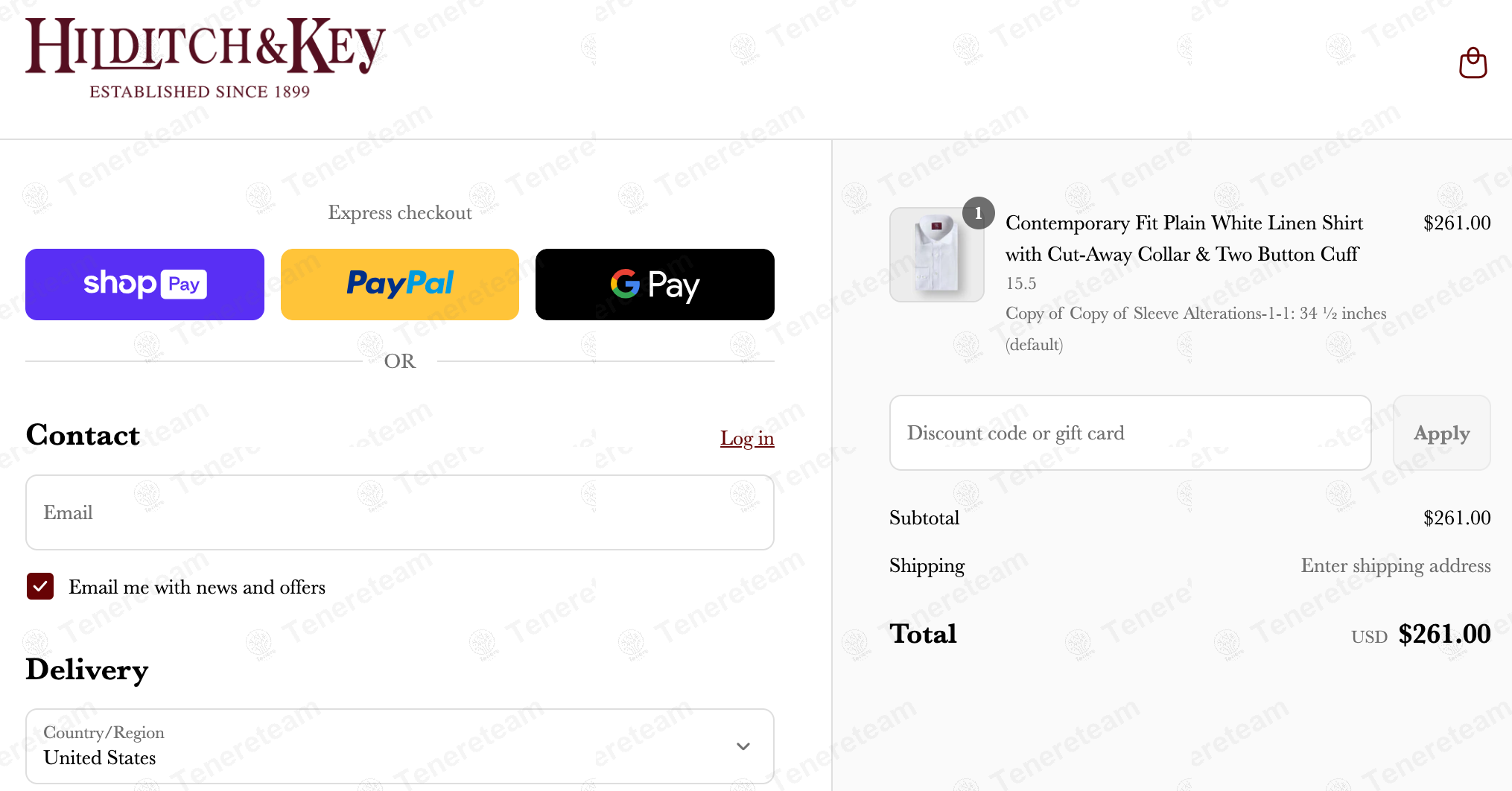 Hilditch & Key UK apply coupon code
