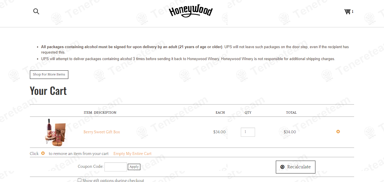 Honeywood Winery apply coupon code