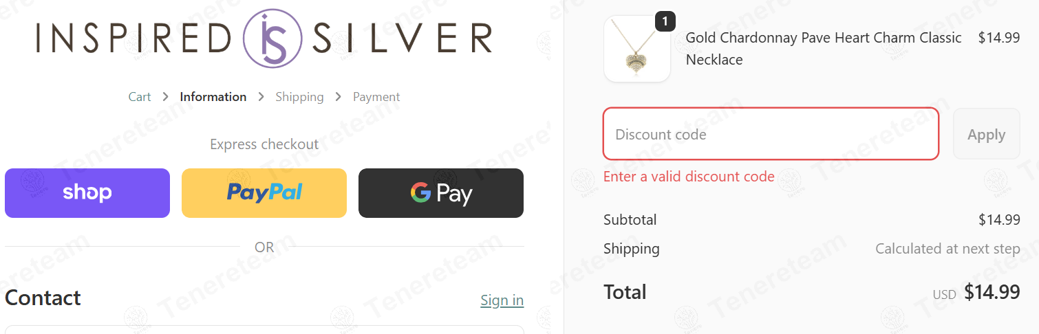 Inspired Silver apply coupon code