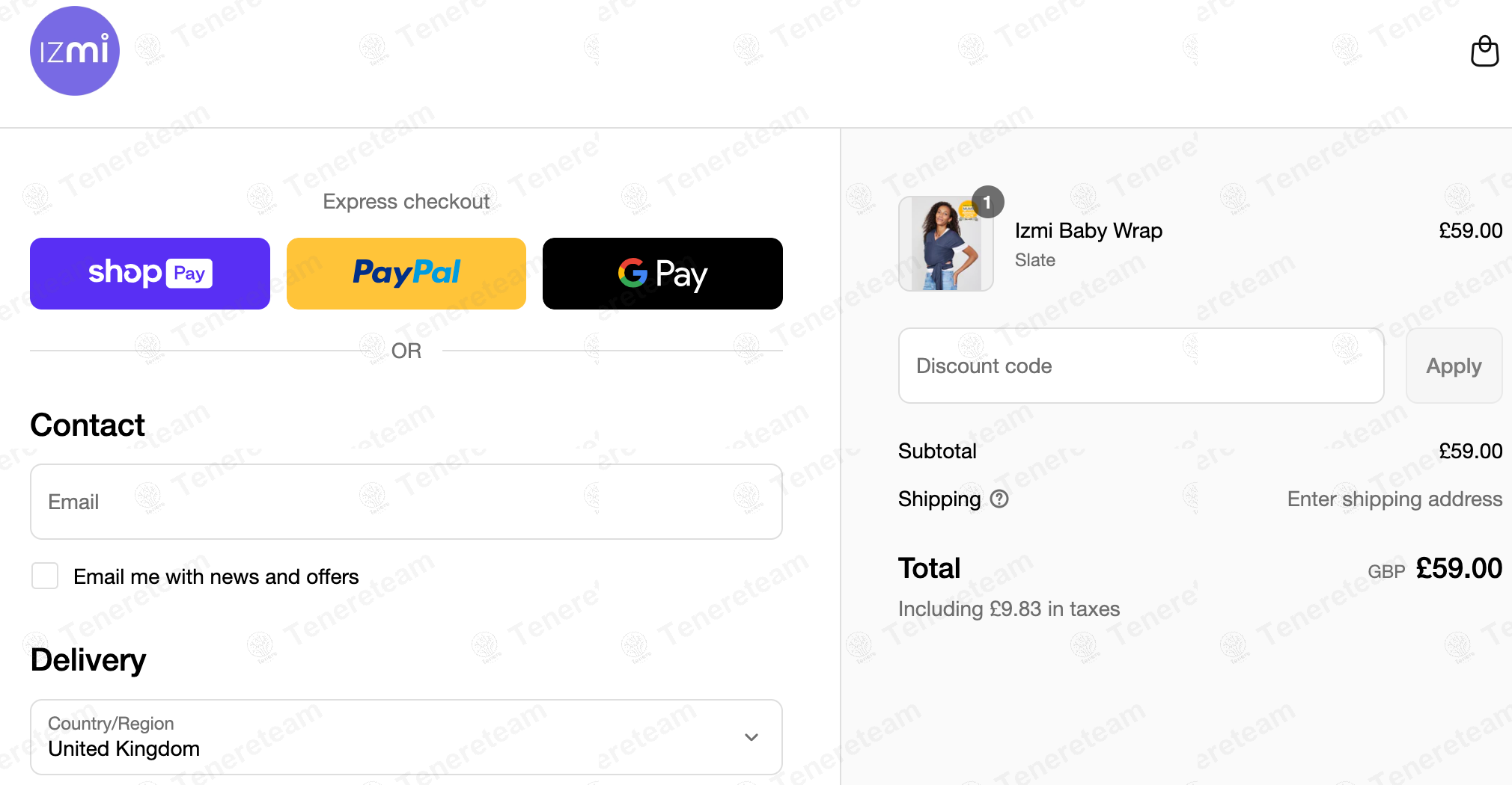 Izmi Baby UK apply coupon code