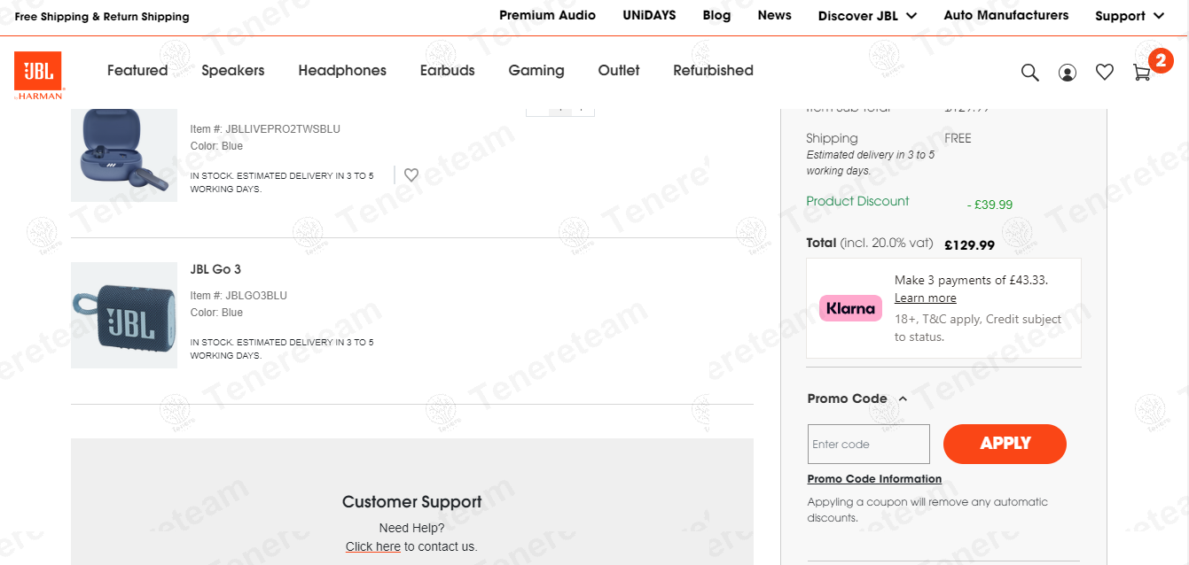 JBL UK apply coupon code