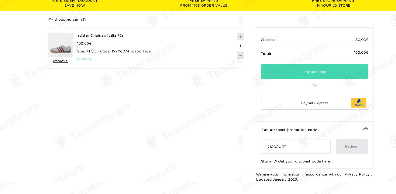 JD Sports DE apply coupon code