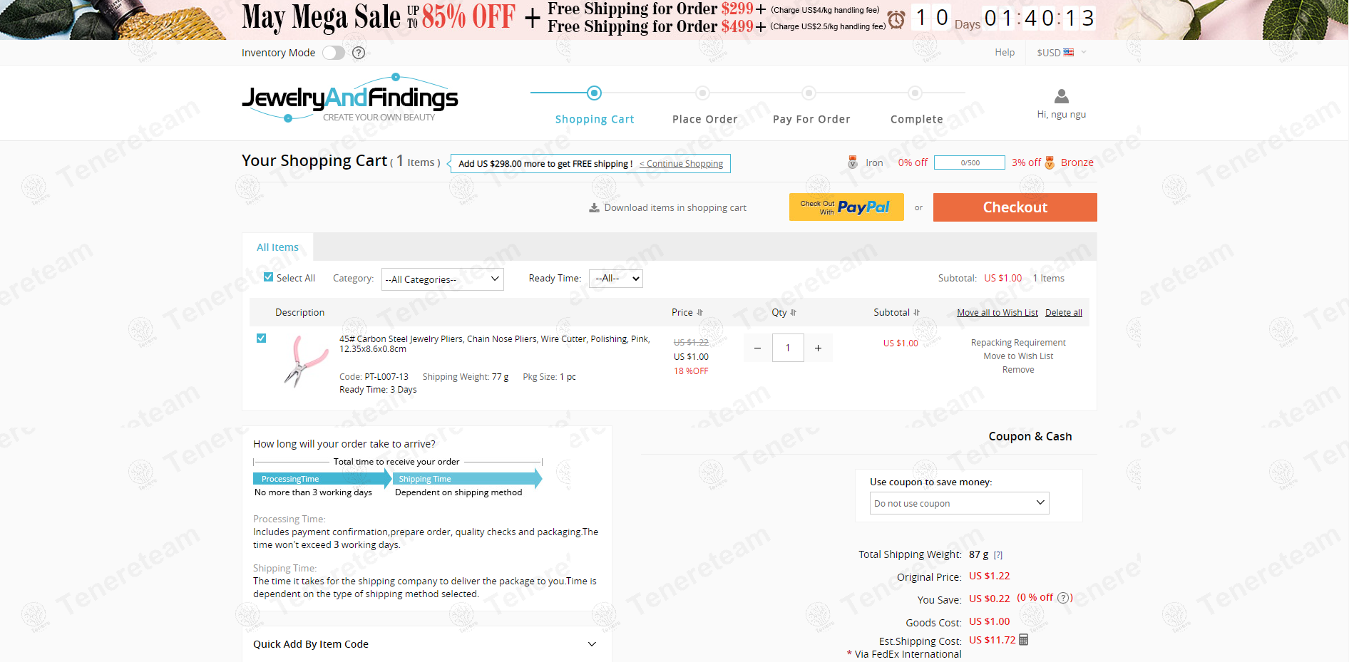 JewelryAndFindings apply coupon code