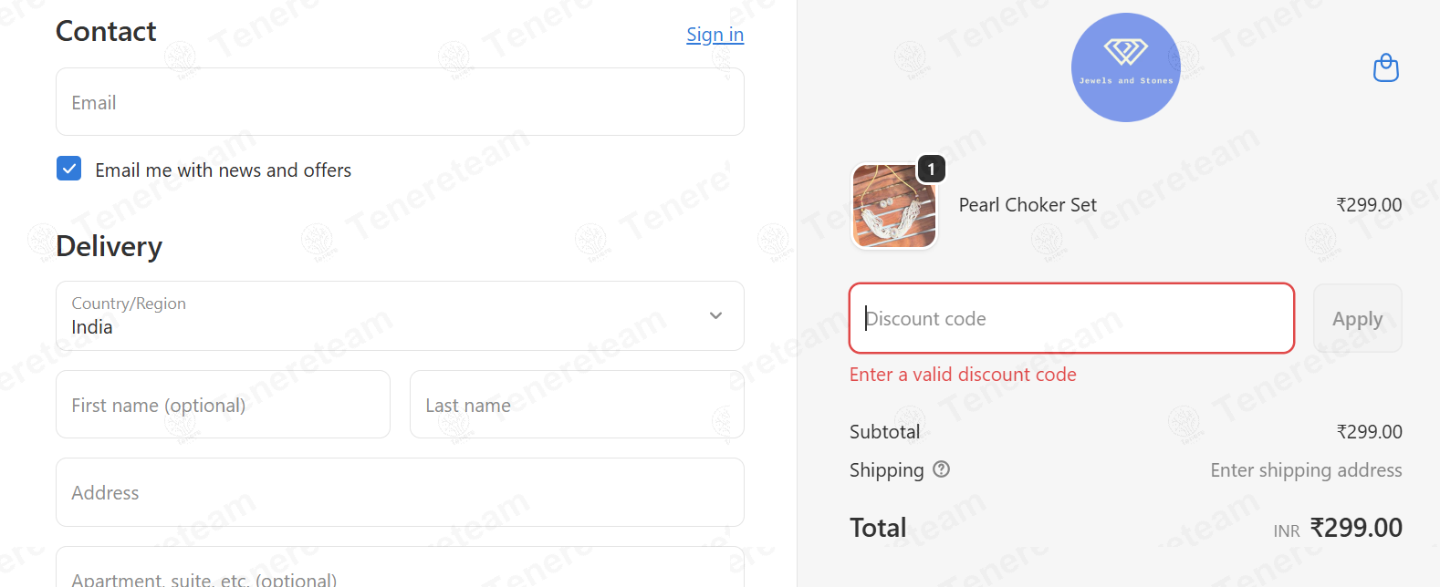 Jewels And Stones apply coupon code
