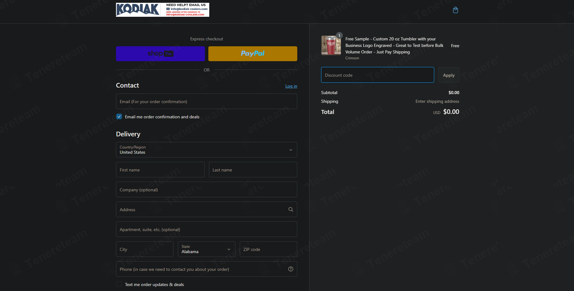 Kodiak Wholesale apply coupon code