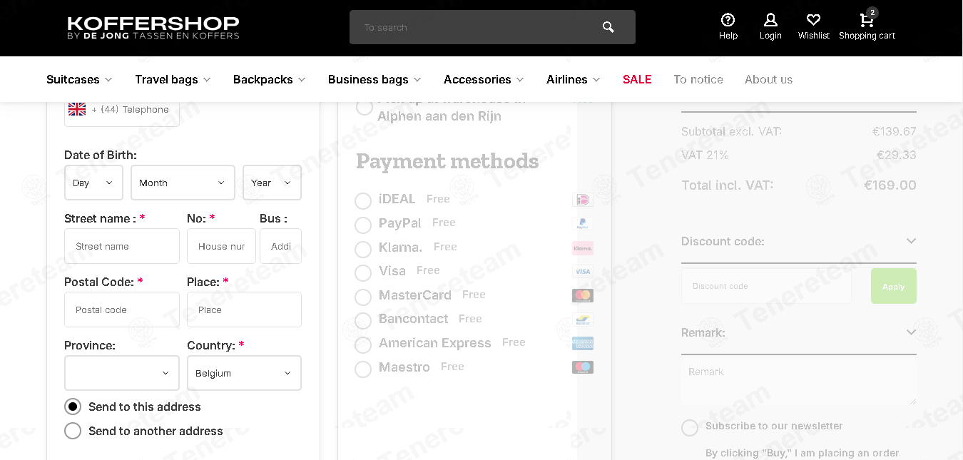 Koffershop NL apply coupon code