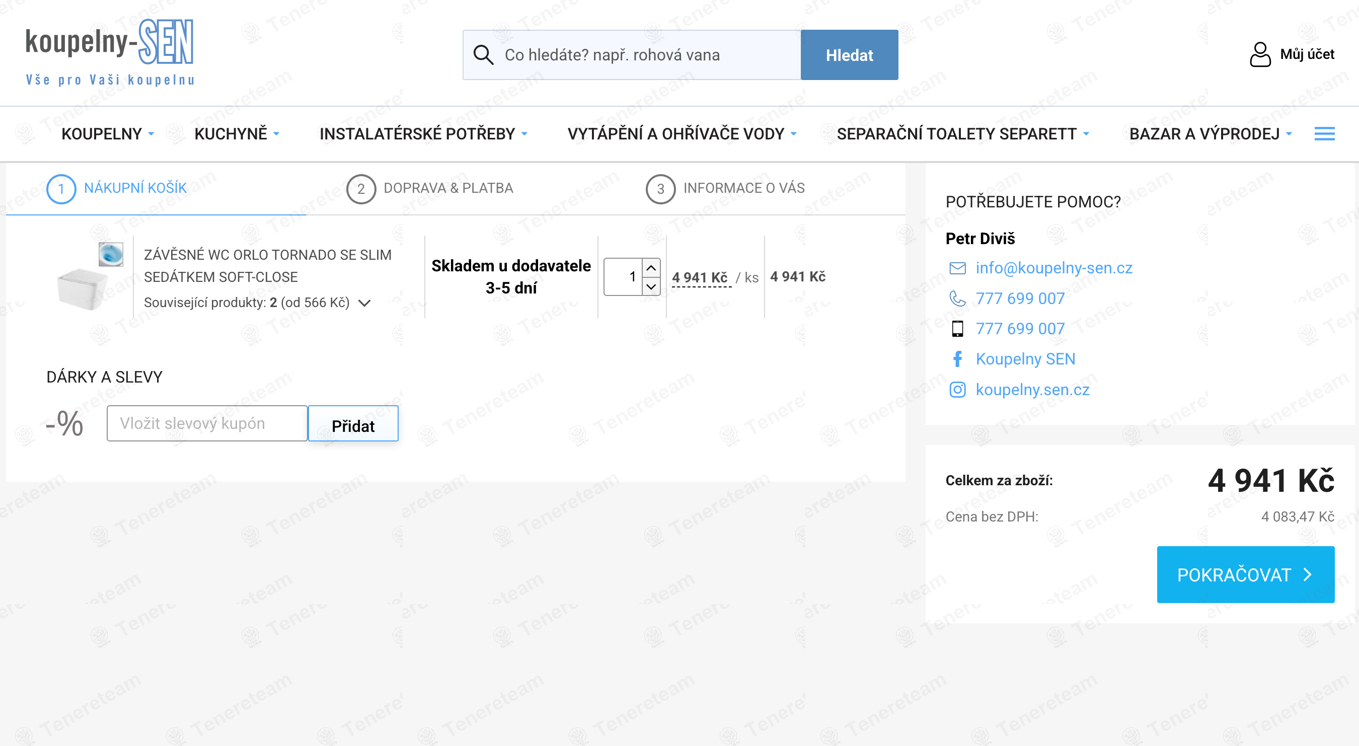 Koupelny Sen CZ apply coupon code