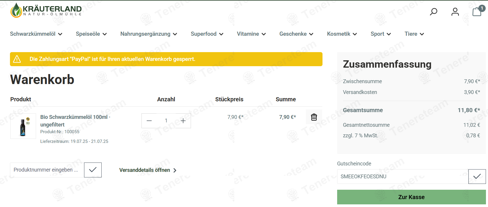 Kräuterland DE apply coupon code