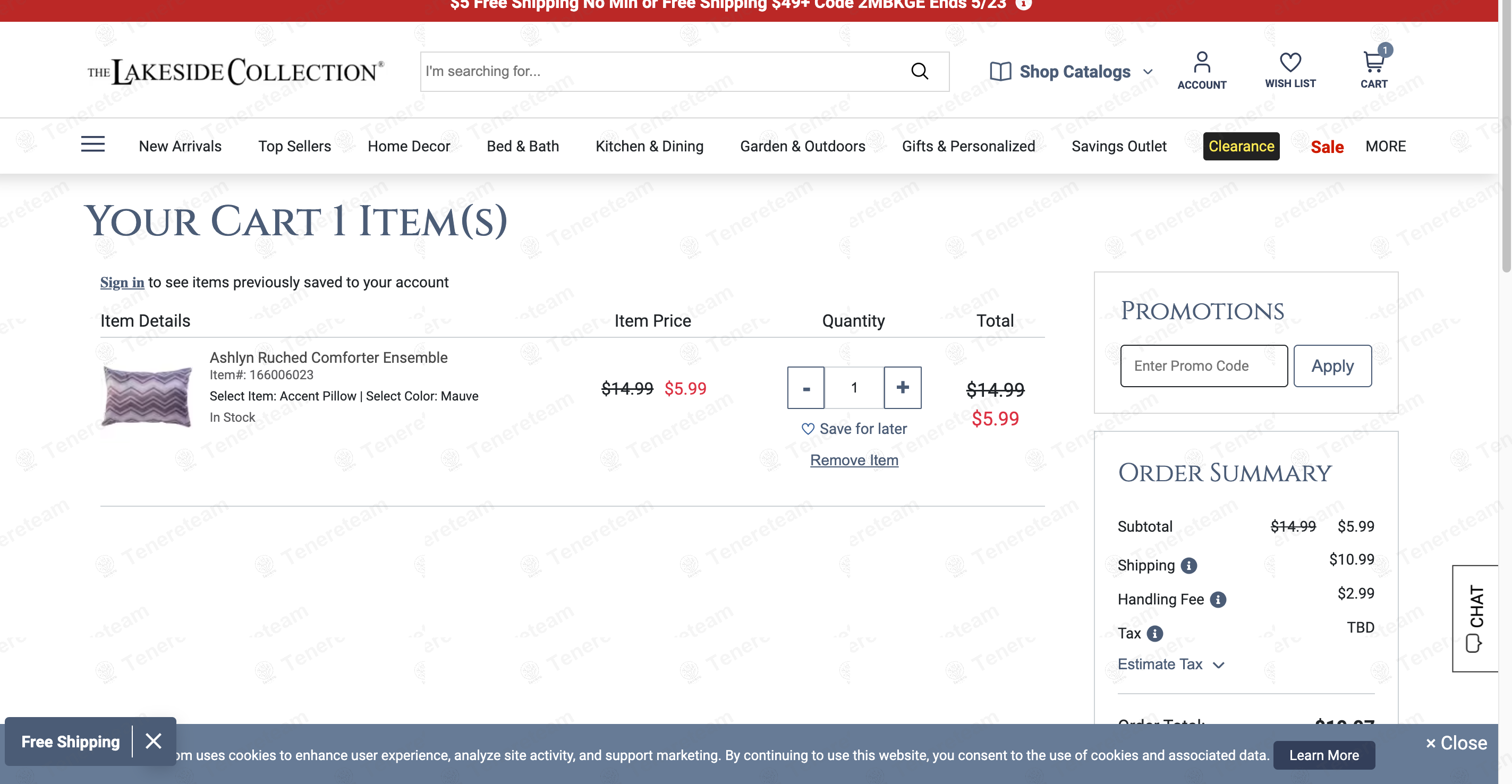 Lakeside Collection apply coupon code